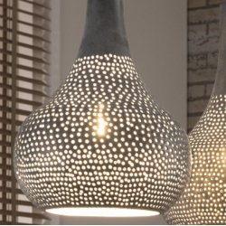 Z-8141, loftlampe, patineret grt jern, 4 lamper 