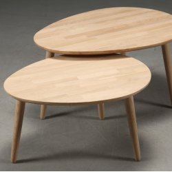 Lumber - sofabord i massiv eg,  drbeform 89 x 66 cm