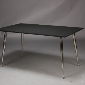 Dimm - Skrivebord, sort hjtrykslaminat, metal ben