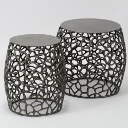 Double - sofabordss�t i sort nikkel.