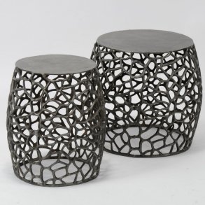 Double - sofabordsst i sort nikkel.