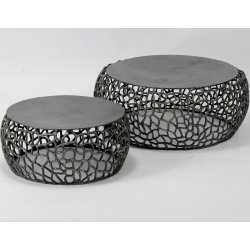 Double - sofabordsst i sort nikkel.