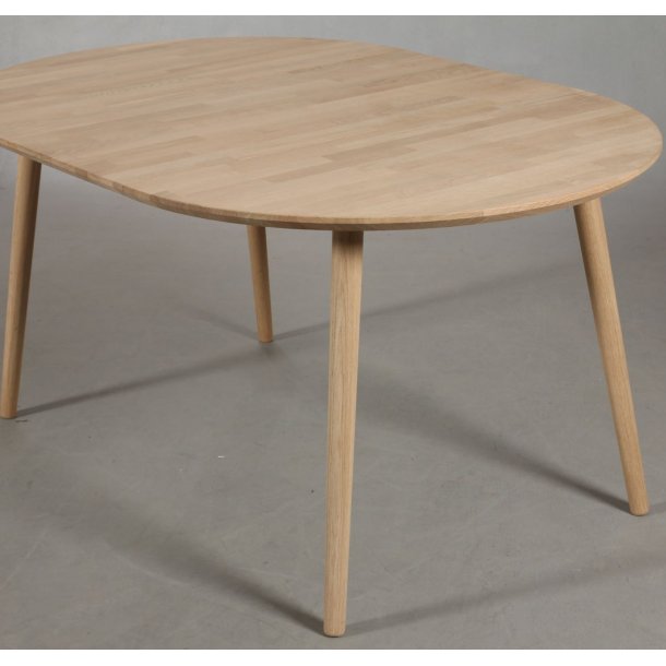 Lumber - rundt spisebord  100 cm., med 2 tillgsplader, massiv eg