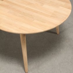 Lumber - rundt spisebord  100 cm., med 2 tillgsplader, massiv eg