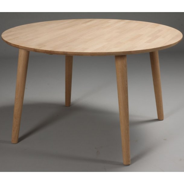 Lumber - rundt spisebord ø 120 cm., med 1 tillægsplade, massiv eg