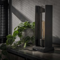 Bordlampe, sort nikkel i industri design