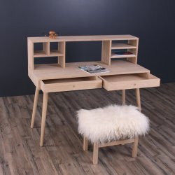 Duxx - Skrivebord med 2 skuffer og overbygning, eg