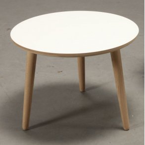 CT 20 - sofabord i hvid laminat med ege ben, 4 strrelser.