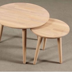 Lumber - sofabord i massiv eg,  � 60 cm