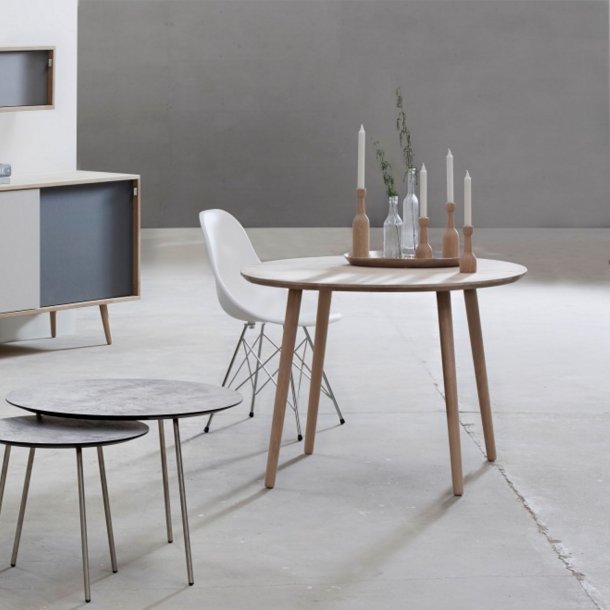 Lumber - rundt spisebord, massiv eg, 3 strrelser