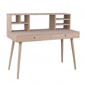 Duxx - Skrivebord med 2 skuffer og overbygning, eg