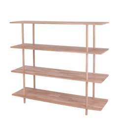 Loop - reol med 4 hylder i massiv eg, bredde 140 cm