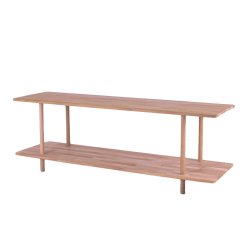 Loop - reol med 2 hylder i massiv eg, bredde 140 cm