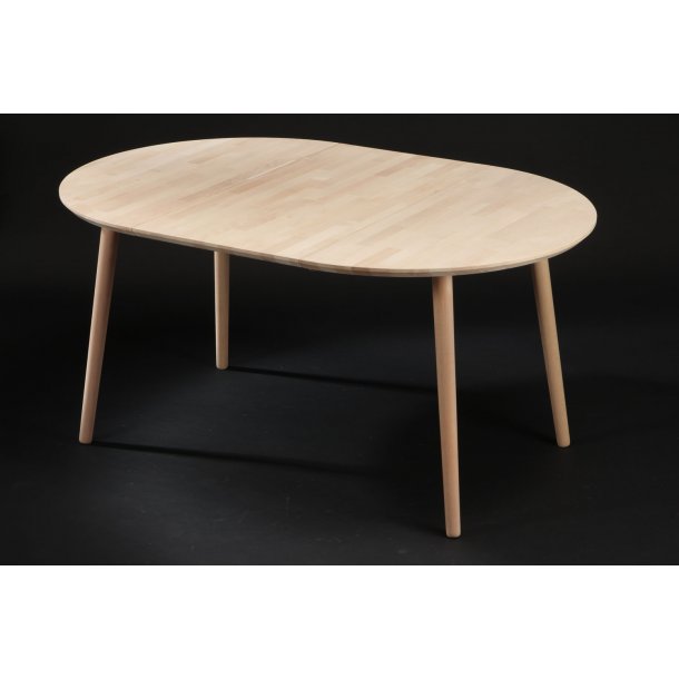 Lumber - rundt spisebord  100 cm, med 1 tillgsplade, massiv bg