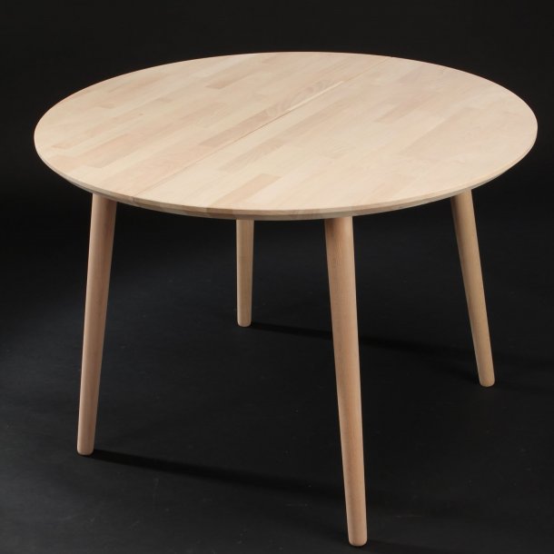 Lumber - rundt spisebord  100 cm, med 1 tillgsplade, massiv bg