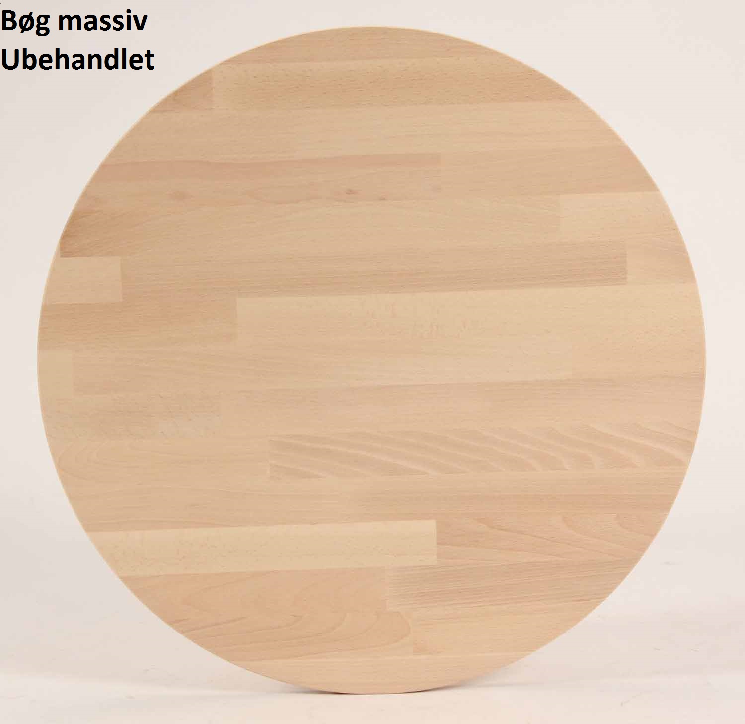 Lumber - rundt spisebord ø 100 cm, med 2 tillægsplader, massiv bøg Ubehandlet