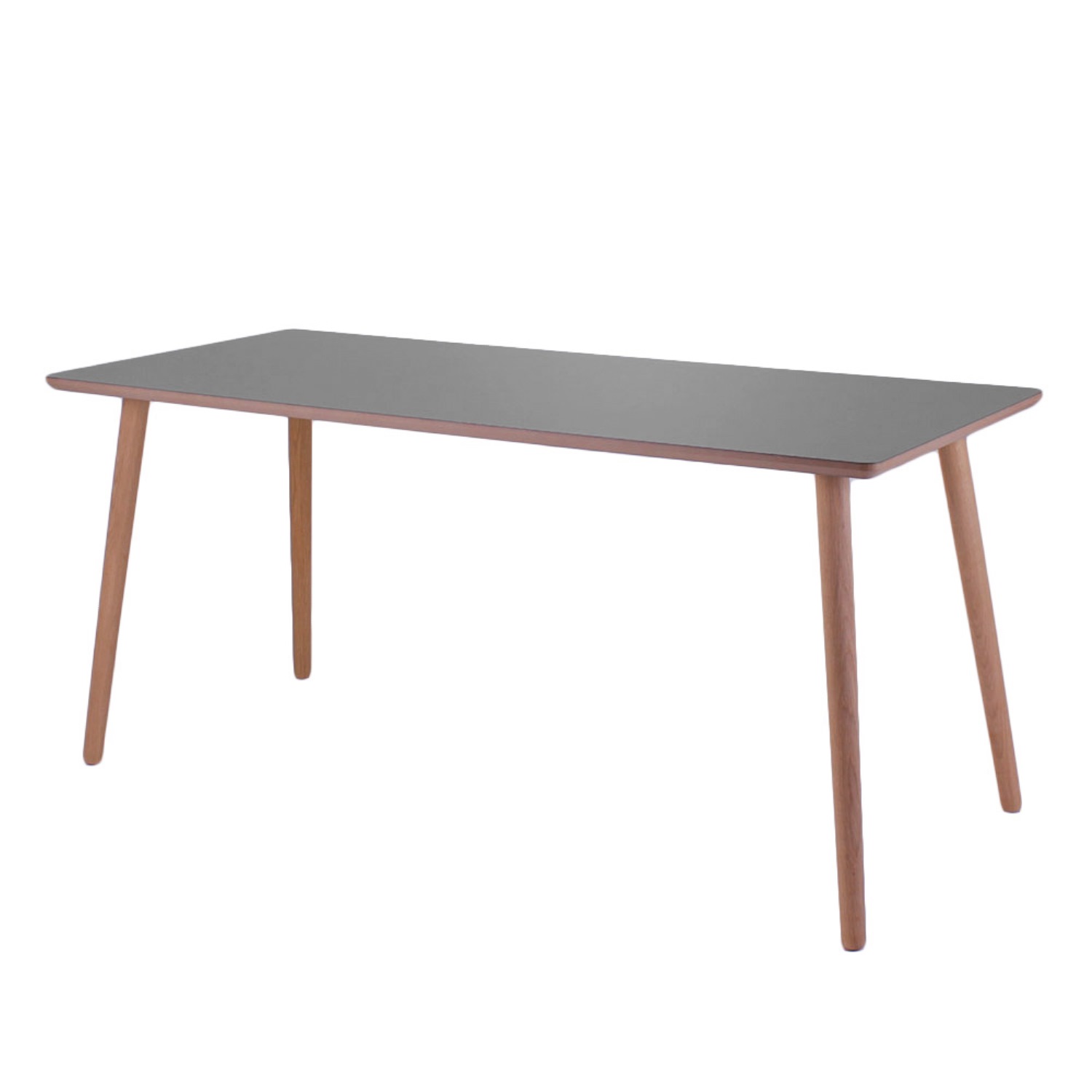 Dimm - Skrivebord, farvet højtrykslaminat, ege ben 120 x 60 cm Mørkegrå laminat