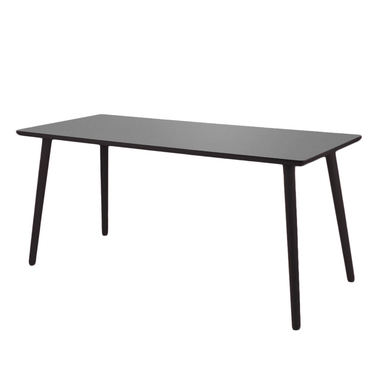 Dimm - Skrivebord, farvet højtrykslaminat, sorte træben 120 x 70 cm Mørkegrå laminat